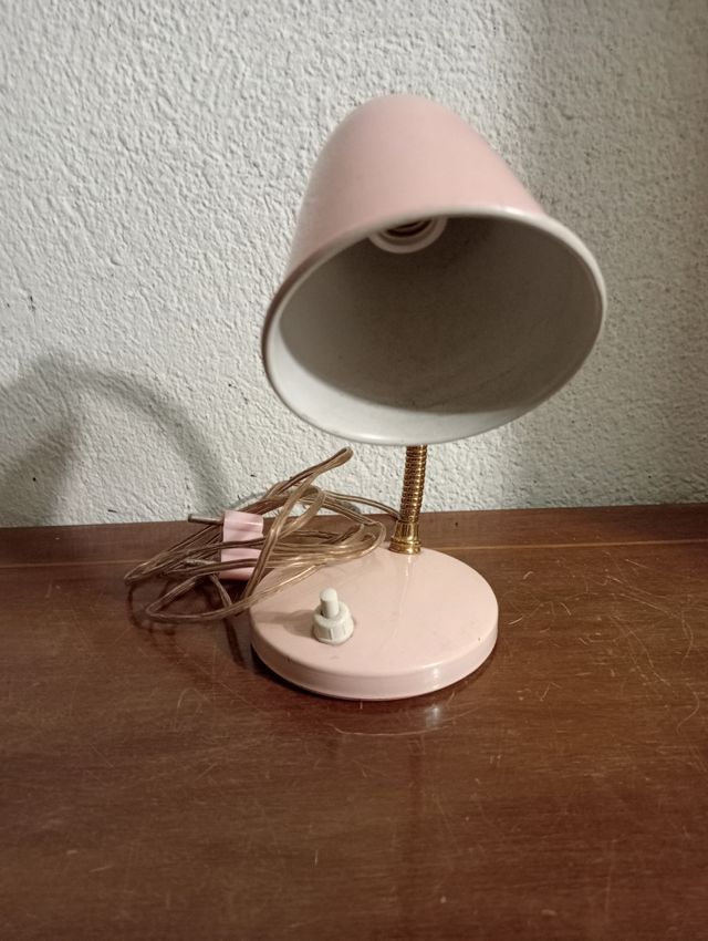 Lampada anni '50 rosa e oro piccola abat jour