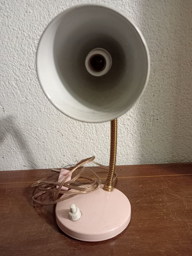 Lampada anni '50 rosa e oro piccola abat jour