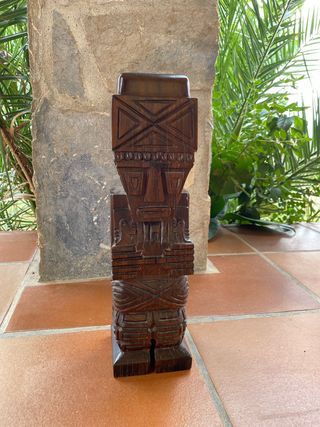 Figura Azteca - Madera Tallada
