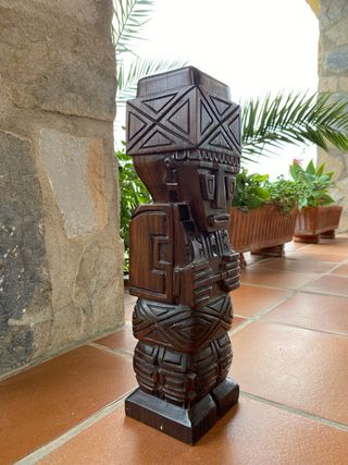 Figura Azteca - Madera Tallada