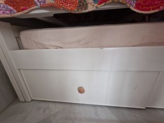 Cama nido blanca - madera. Con cajones almacenaje.