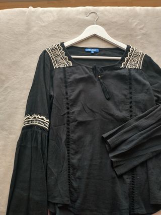 Blusa negra Melaka - Talla S