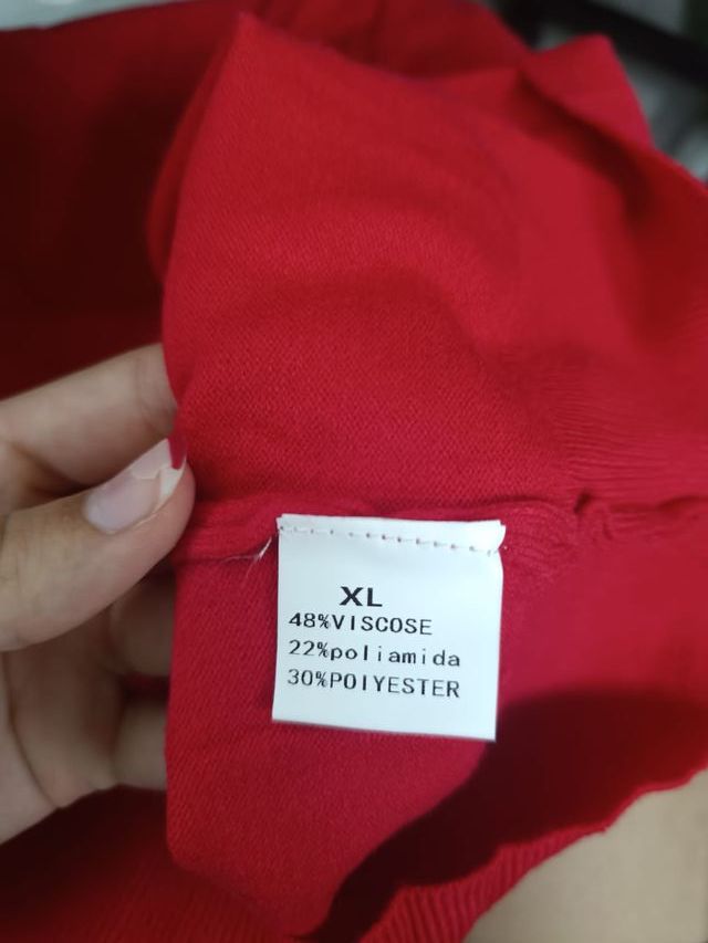 Jersey de Mujer con Botones - Talla XL - Rojo