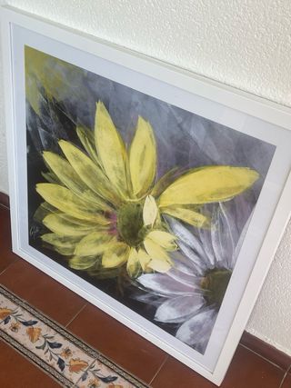 Cuadro grande flores amarillas