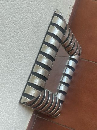 Espejo retro negro plata