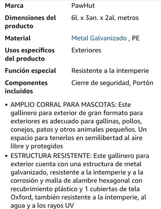 Gallinero Pawhut 3x6x2m - Exterior
NO NEGOCIABLE