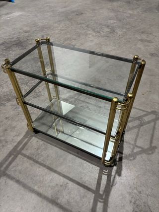 Mesa carrito 3 niveles dorada