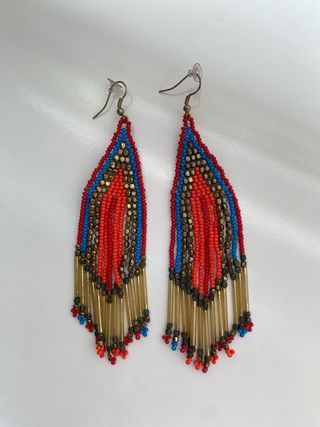 Pendientes largos multicolor