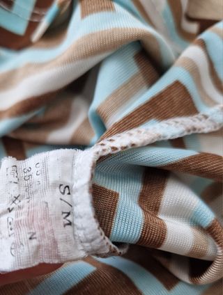 Top Satin Y2K Tg S-M - Blu e Bianco