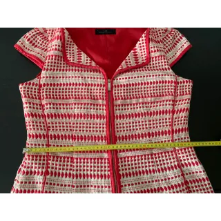 Vestido Carolina Herrera rojo-beige