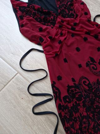 Top Rosso Y2K velluto nero Tg M