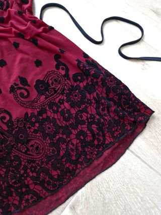 Top Rosso Y2K velluto nero Tg M