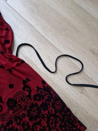 Top Rosso Y2K velluto nero Tg M