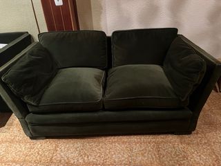 Sofás terciopelo verde 3 y 2 plazas