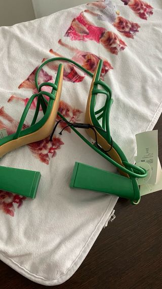 Sandali CALLIOPE verdi - tacco alto quadrato