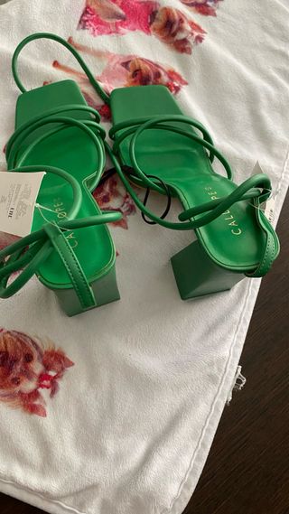 Sandali CALLIOPE verdi - tacco alto quadrato