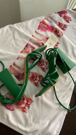 Sandali CALLIOPE verdi - tacco alto quadrato