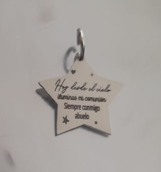 Medalla Comunión - Estrella Plateada de acero