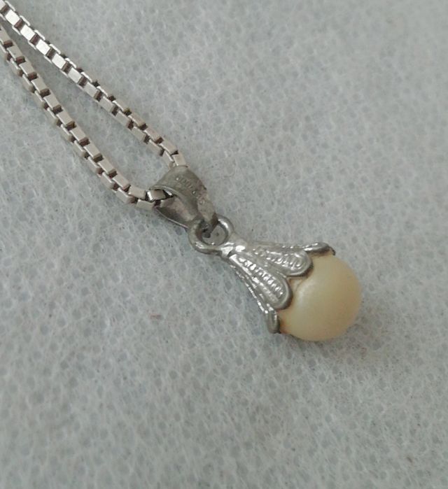 Ciondolo antico argento 800 con perla