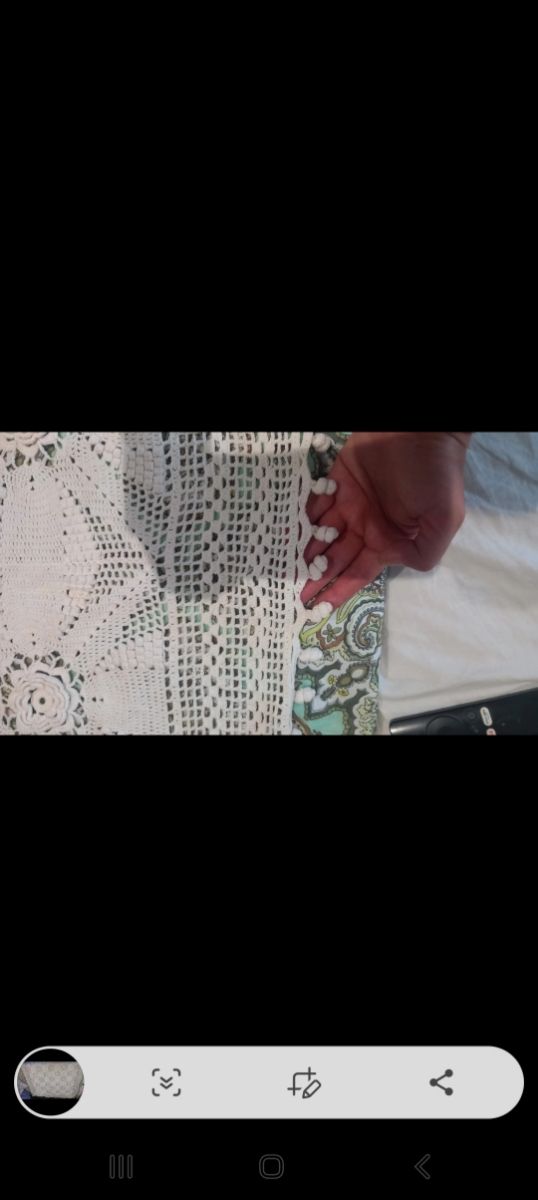 Mantel algodón beige bordado 1.50x1.50