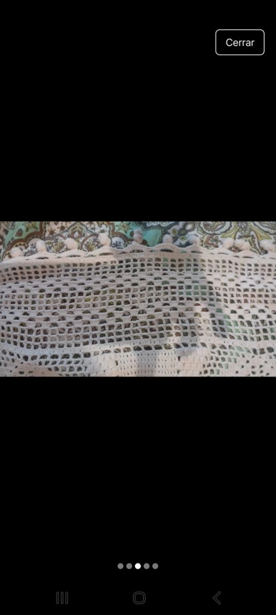 Mantel algodón beige bordado 1.50x1.50