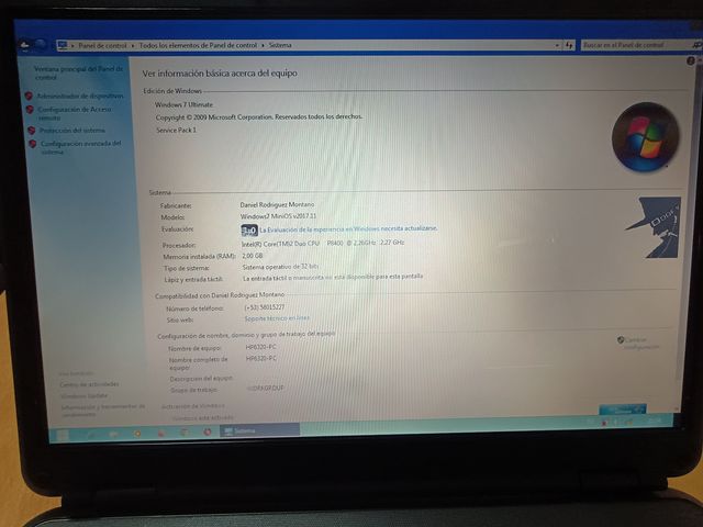 Portátil HP - Características en las fotos
