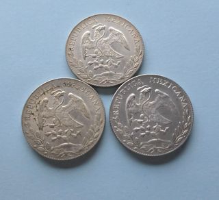 3 Monedas 8 reales Mexicanas