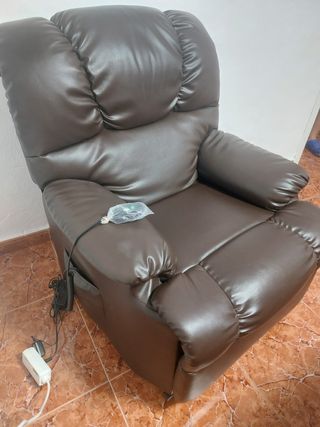 Sofás reclinable marrón - Piel sintética
