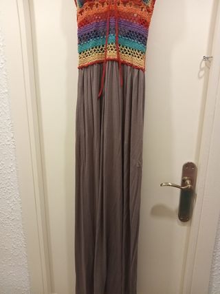 Vestido crochet multicolor