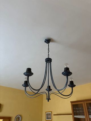 Lámpara metal 5 luces azul oscuro