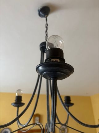 Lámpara metal 5 luces azul oscuro