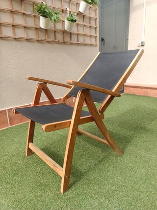4 Sillas plegables y reclinables. Jardín - Madera