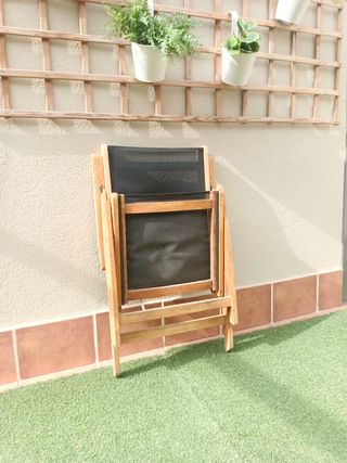 4 Sillas plegables y reclinables. Jardín - Madera