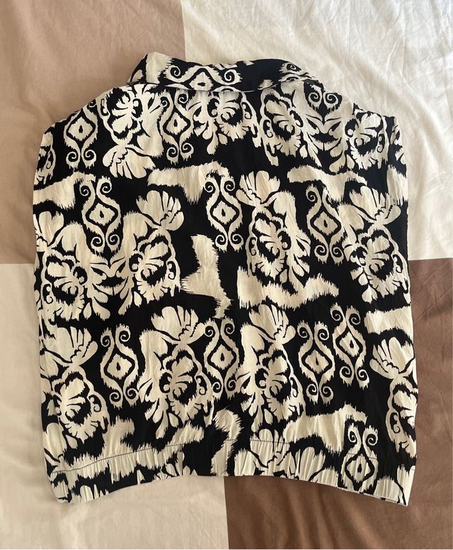 Croc top beige e nero