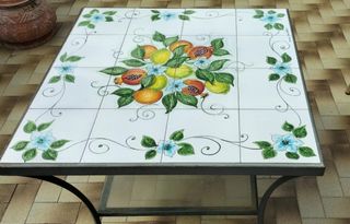 Tavolino Giardino Ceramica Dipinto