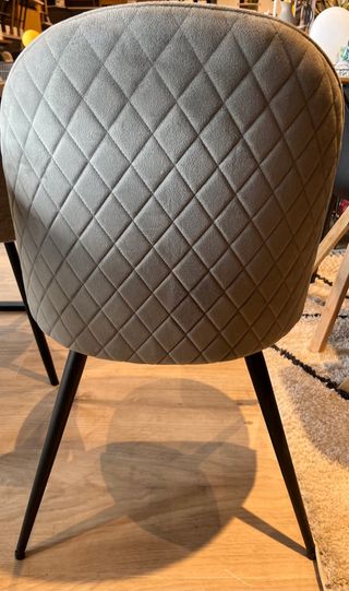 6 sillas terciopelo gris patas negras