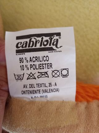 Manta cama 1,50 - Felpa naranja y beige