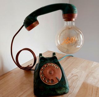 Lampada Telefono Vintage Verde