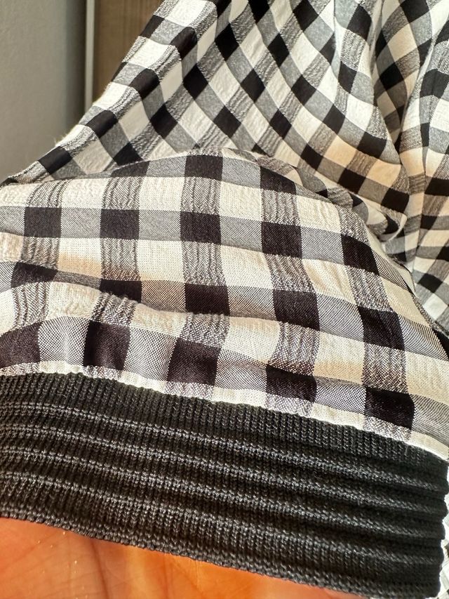 Vestido vichy blanco y negro