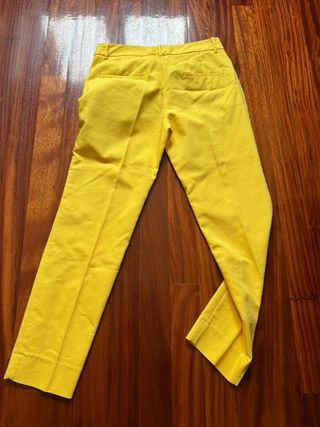 Pantalón traje amarillo mujer