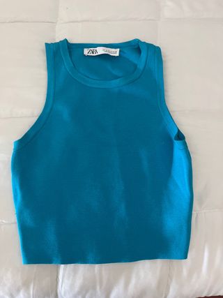 Top Zara turquesa