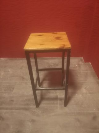 Taburete industrial madera metal