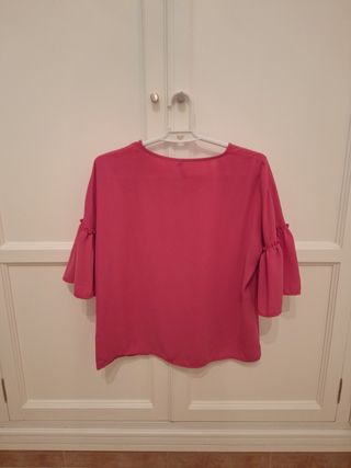 Blusa rosa manga acampanada