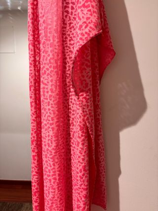 Foulard rosa estampado animal print 