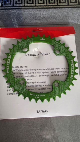 Plato bici 38t verde MTB
