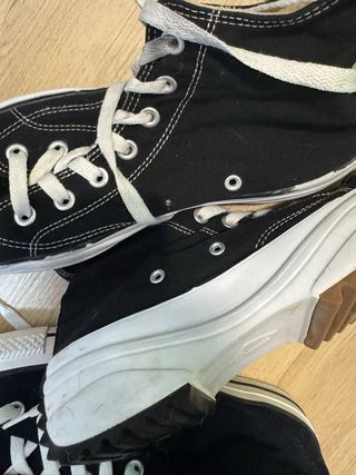 zapatillas tipo converse negras plataforma