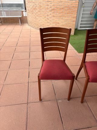 6 Sillas Comedor - Madera y Tela