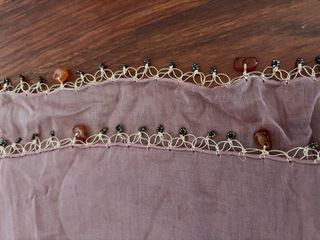 Foulard rosa con pedrería