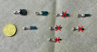 Colgantes de Turmalina Azul en Plata