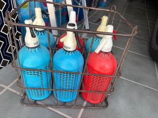 6 Sifones antiguos + cesta